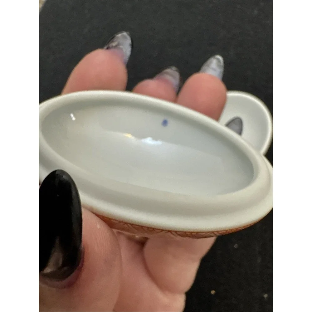 Vintage Bernardaud Limoges France Egg Trinket Box #8 Fou Tcheou Porcelain